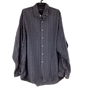 Ralph Lauren Blaire Long Sleeve Button Down Shirt Size XL Blue Plaid
